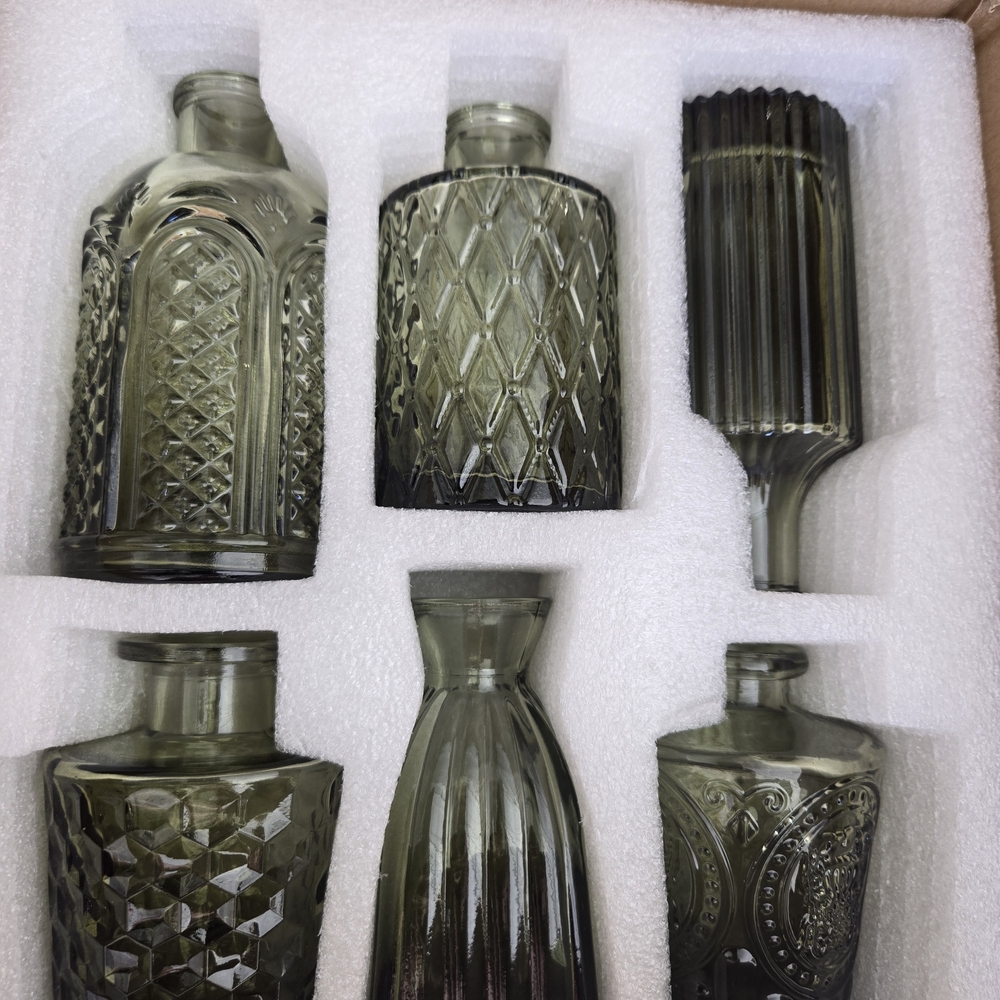 Set of 12 Green Glass Bottles